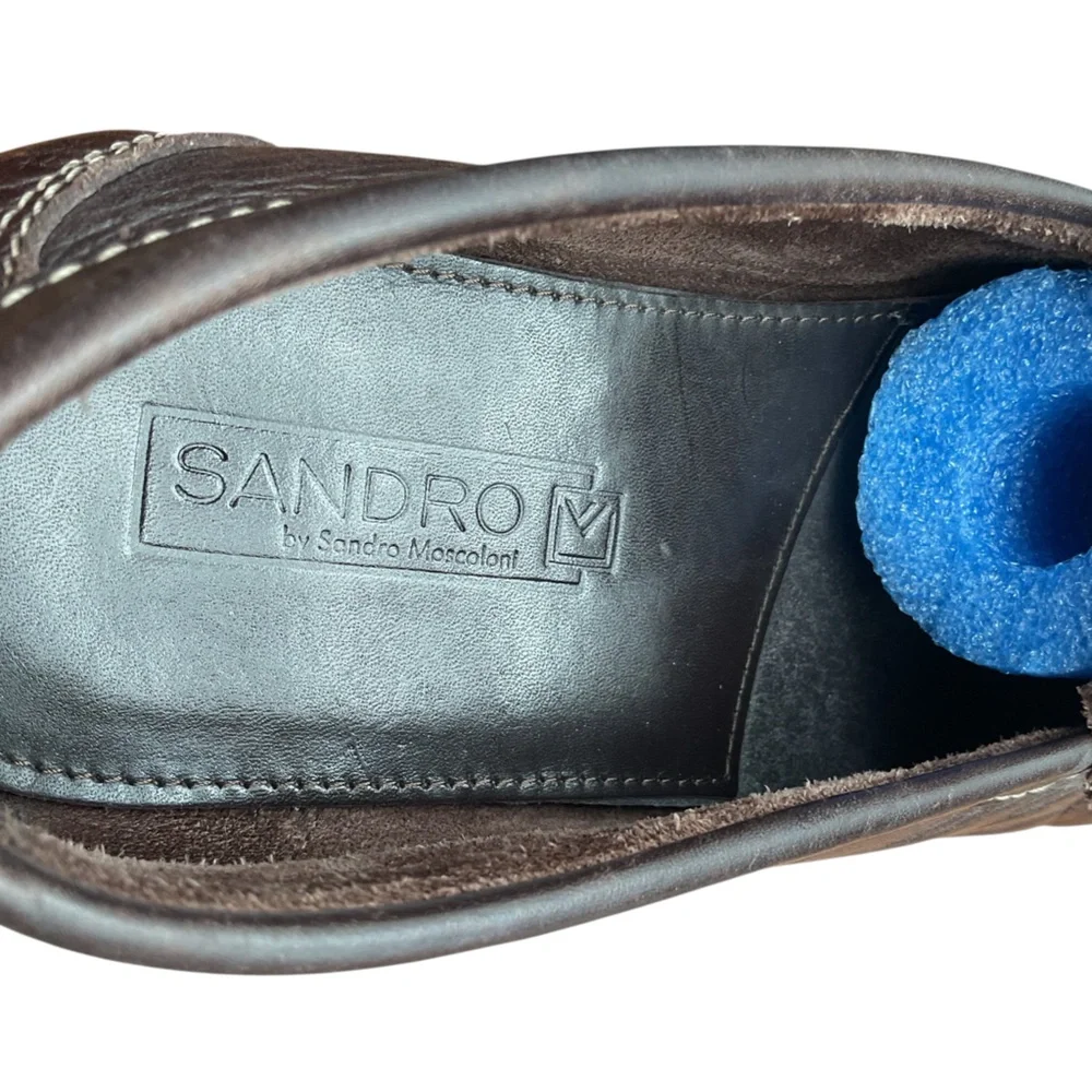 Sandro Moscoloni Rich Brown Leather Slip-Ons‎ 12D